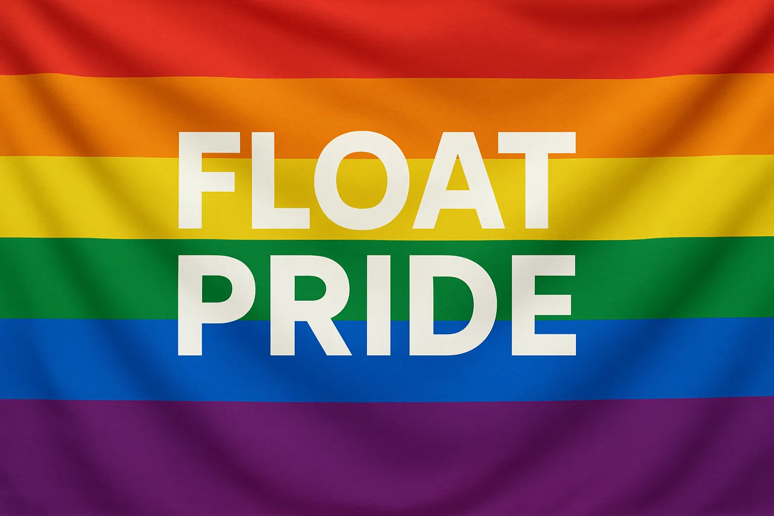 Float Pride flag with rainbow colors and Float branding